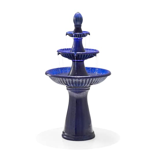 Glitzhome&#xAE; 45&#x22; 3-Tier Ceramic Outdoor Fountain